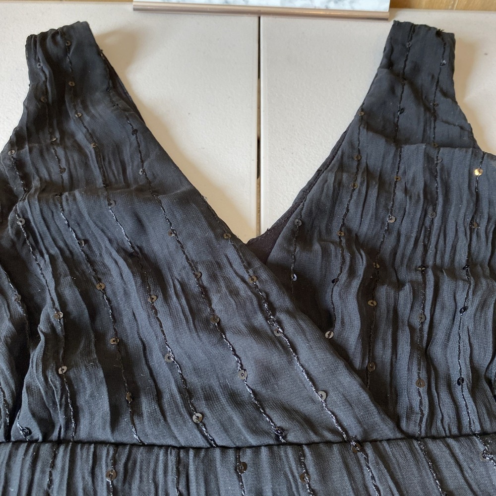 Vintage Y2K Lace/Sequins Babydoll Black Tank Whimsygoth Fairy Gauzy Studio 1940 - Picture 6 of 15